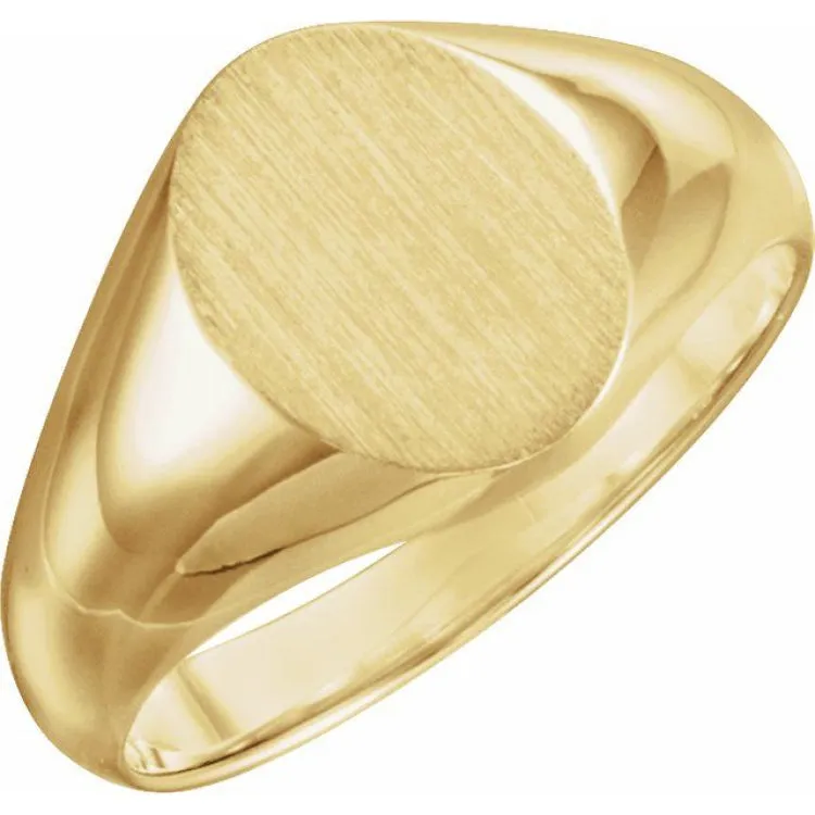 10K Yellow 10x8 mm Oval Signet Ring
