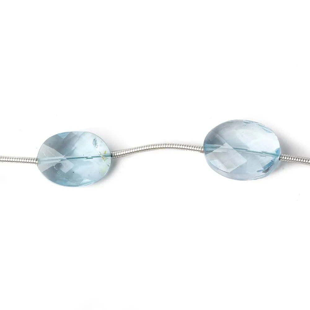 10x7-13x10mm Sky Blue Topaz faceted oval beads 8 inch 7 pieces AA