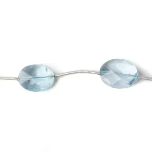 10x7-13x10mm Sky Blue Topaz faceted oval beads 8 inch 7 pieces AA