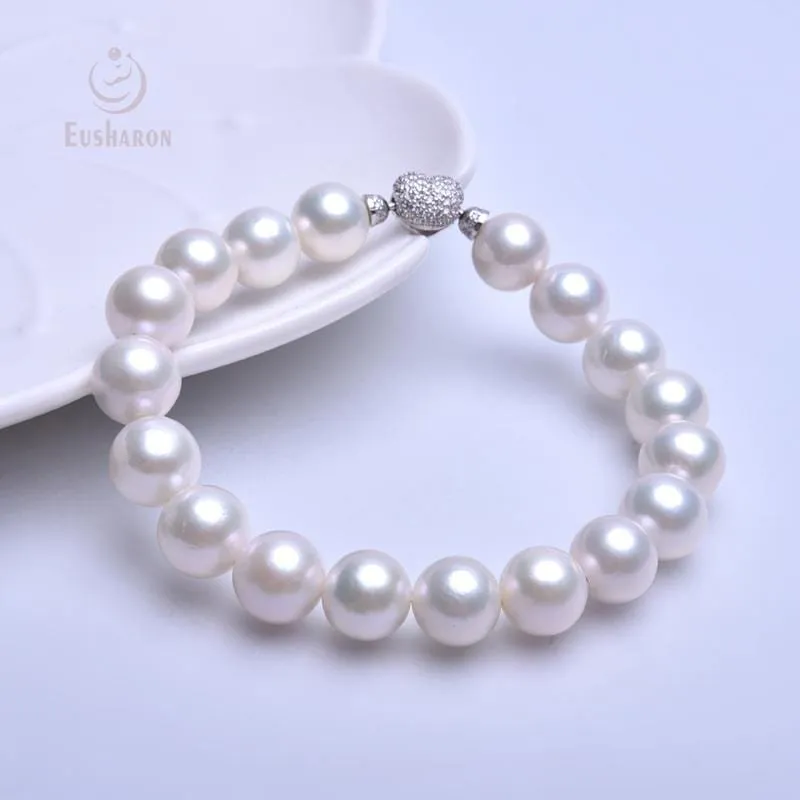 11-11.5mm Excellent Luster White Round Edison Pearl Bracelet