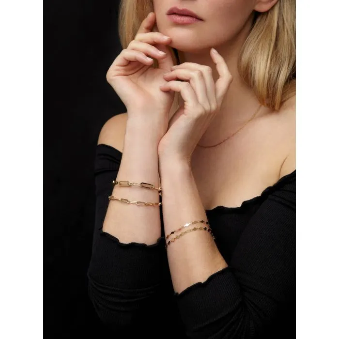 14K Gold 6.1mm Paperclip Chain Bracelet