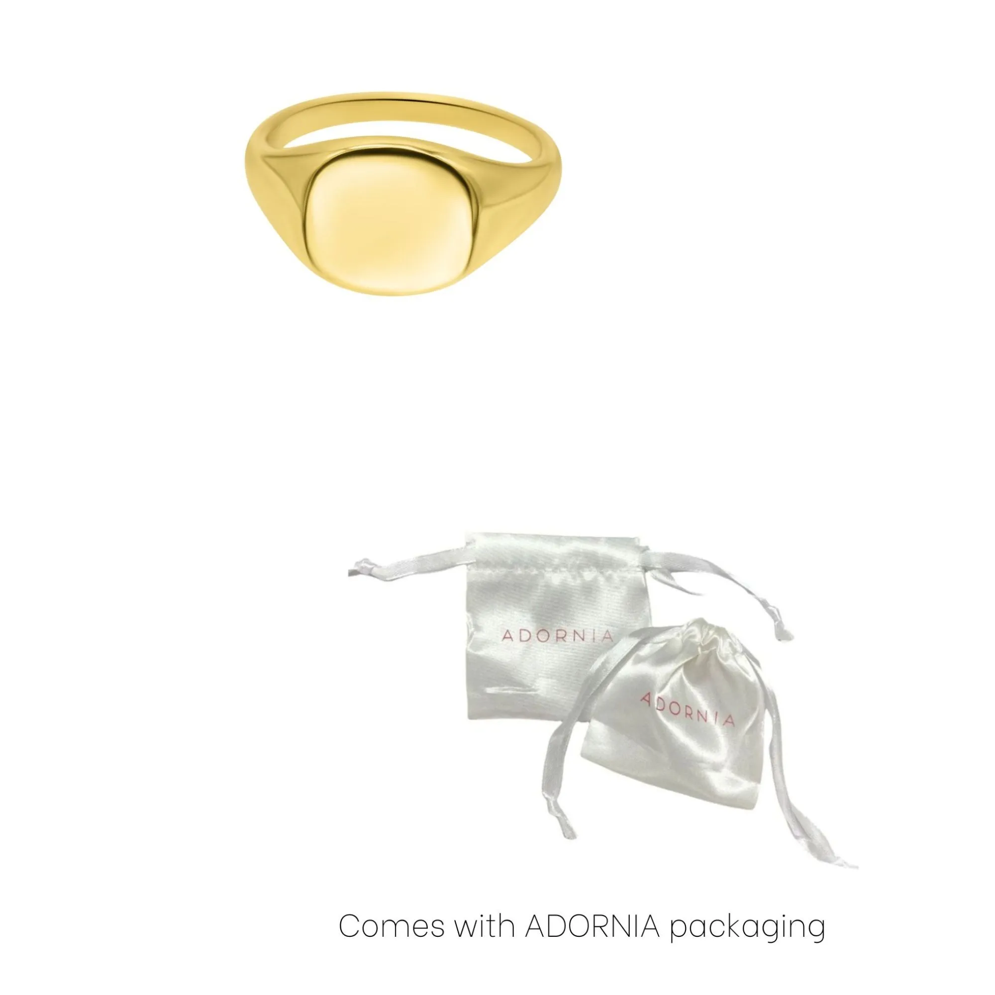 14k Gold Plated Square Face Signet Pinky Ring