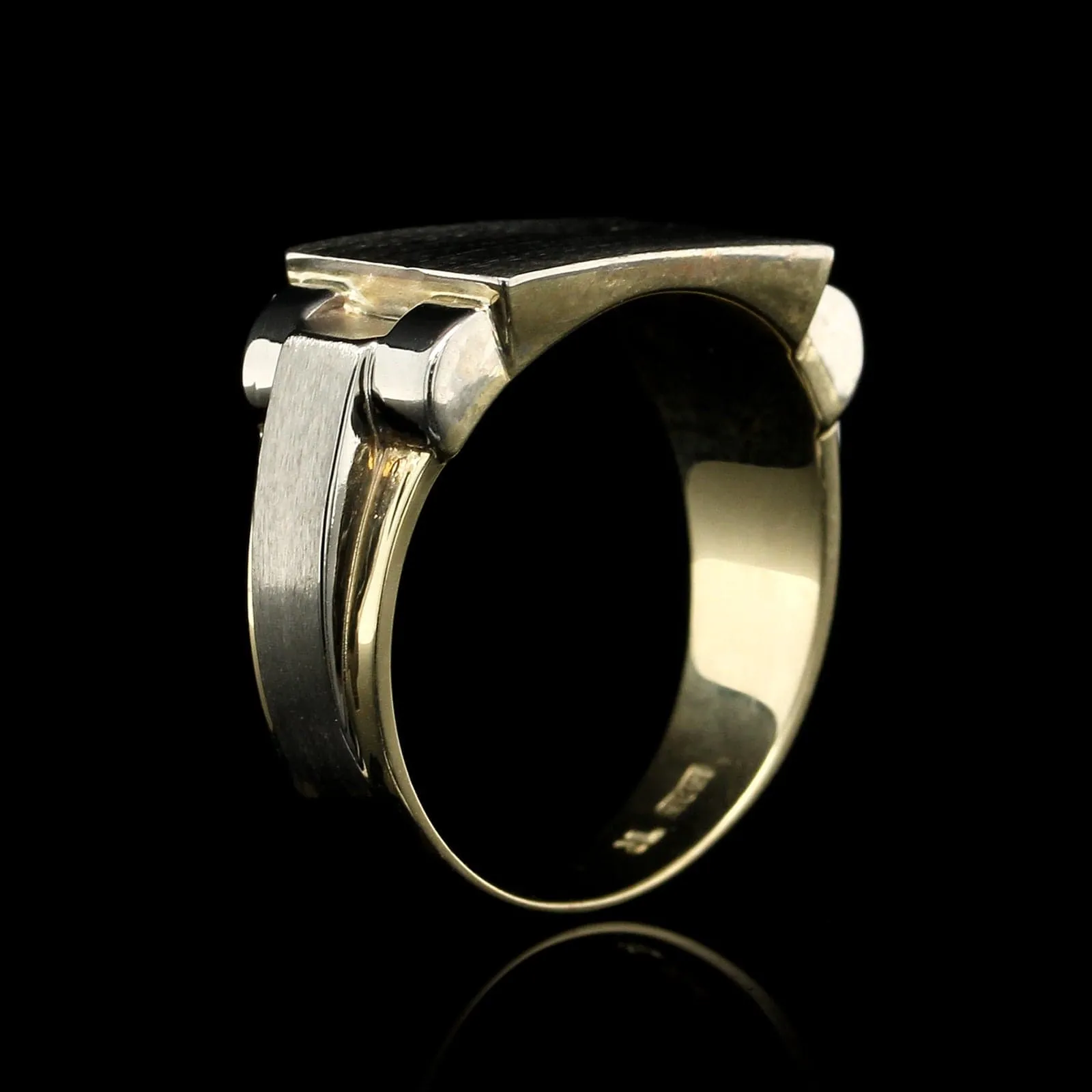 14K Two-tone Gold Estate Signet Ring