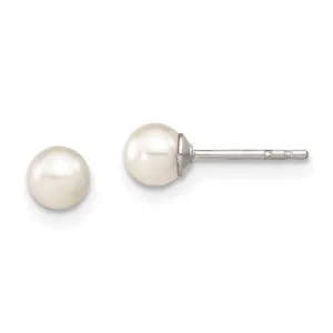 14K White Gold 5.00-5.50mmmm Akoya Pearl Earrings - AA Grade