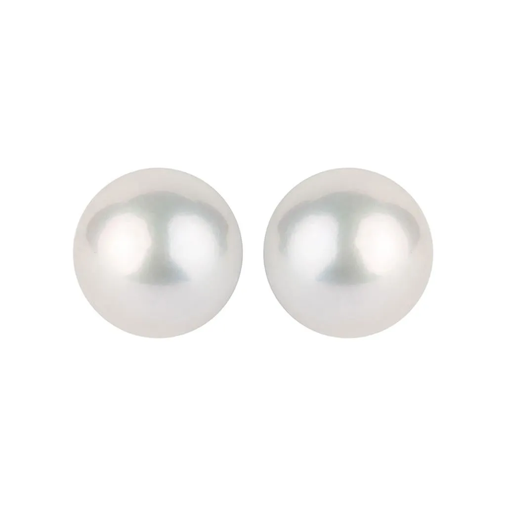 14K White Gold Pearl Studs