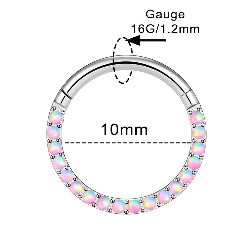 16G Opal Gem Daith Helix Earrings Cartilage Hinged Septum Ring