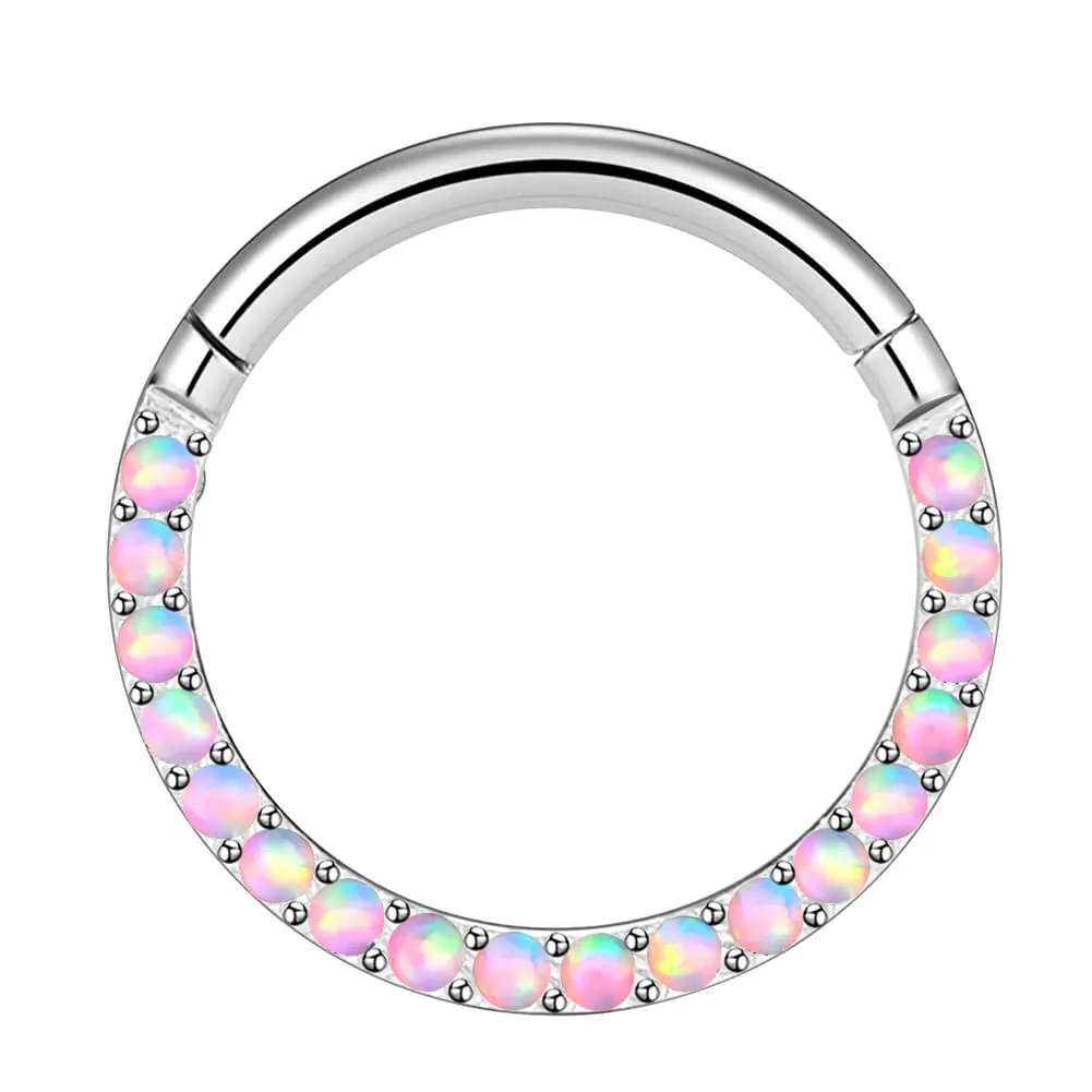 16G Opal Gem Daith Helix Earrings Cartilage Hinged Septum Ring