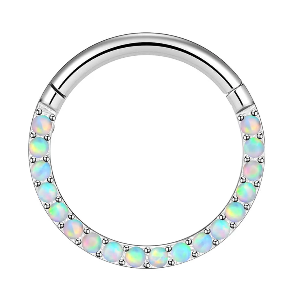 16G Opal Gem Daith Helix Earrings Cartilage Hinged Septum Ring