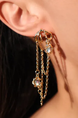 18K Real Gold Plated Bowknot Opal Earrings