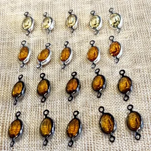 20 Swarovski Oval Set Links