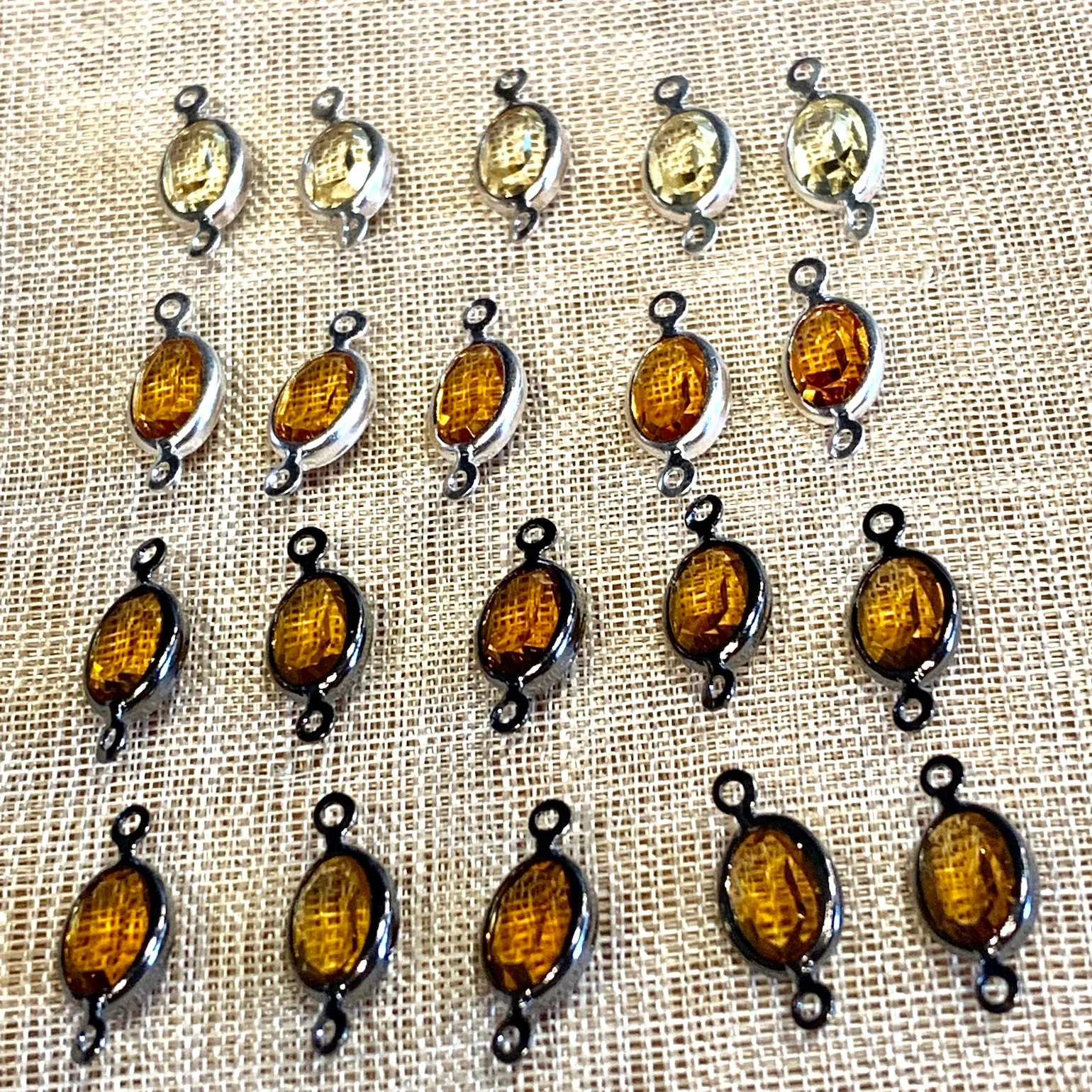 20 Swarovski Oval Set Links