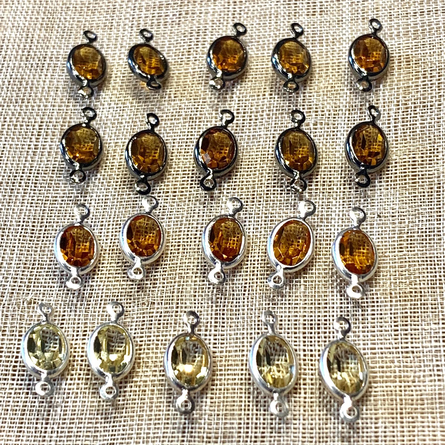 20 Swarovski Oval Set Links