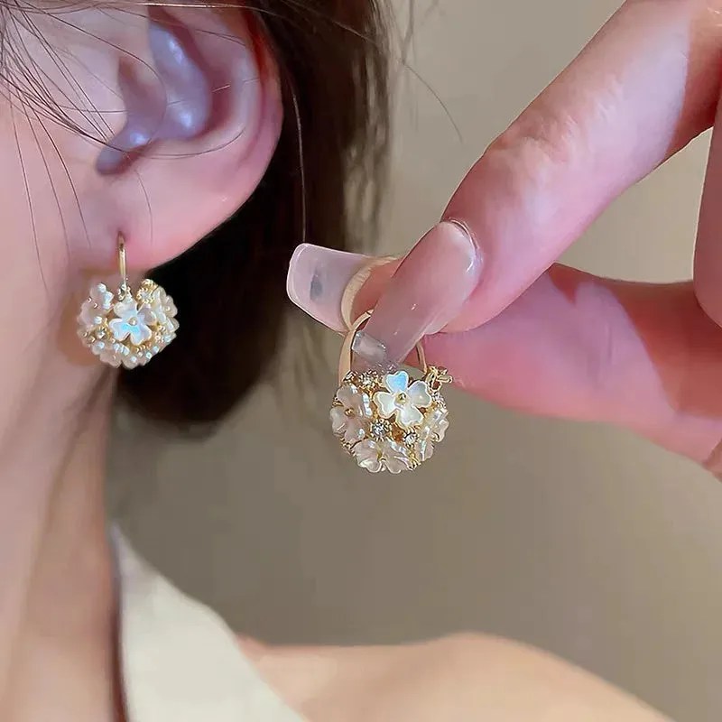 2022 Korean New Simple Temperament Circle Pearl Earrings Fashion Small Versatile Earrings Women's Jewelry