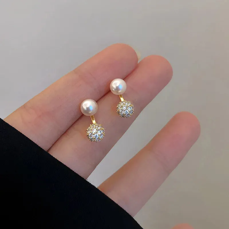 2022 Korean New Simple Temperament Circle Pearl Earrings Fashion Small Versatile Earrings Women's Jewelry