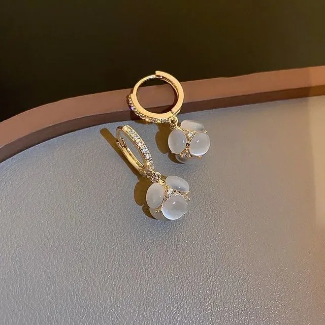 2022 Korean New Simple Temperament Circle Pearl Earrings Fashion Small Versatile Earrings Women's Jewelry