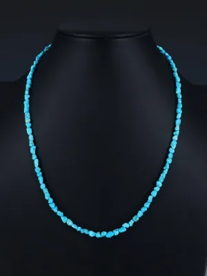20" Sleeping Beauty Turquoise Beaded Necklace