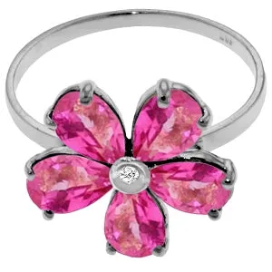2.22 Carat 14K Solid White Gold No Response Required Pink Topaz Diamond