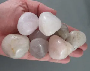 25% OFF!  Snow Quartz Polished Stones Large 3pcs A453**