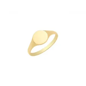 9ct Yellow Gold Babies Plain Round Signet Ring RN925