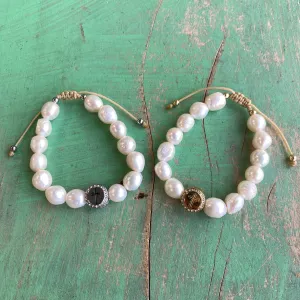 Adjustable Freshwater Pearl Cross Hill Bracelet