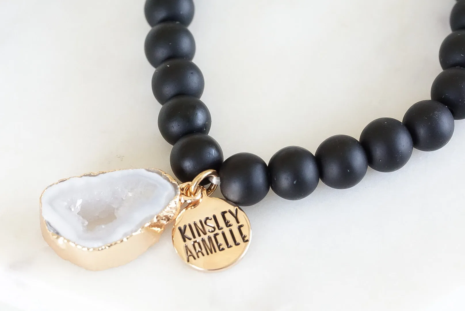 Agate Collection - Coal Bracelet 8mm