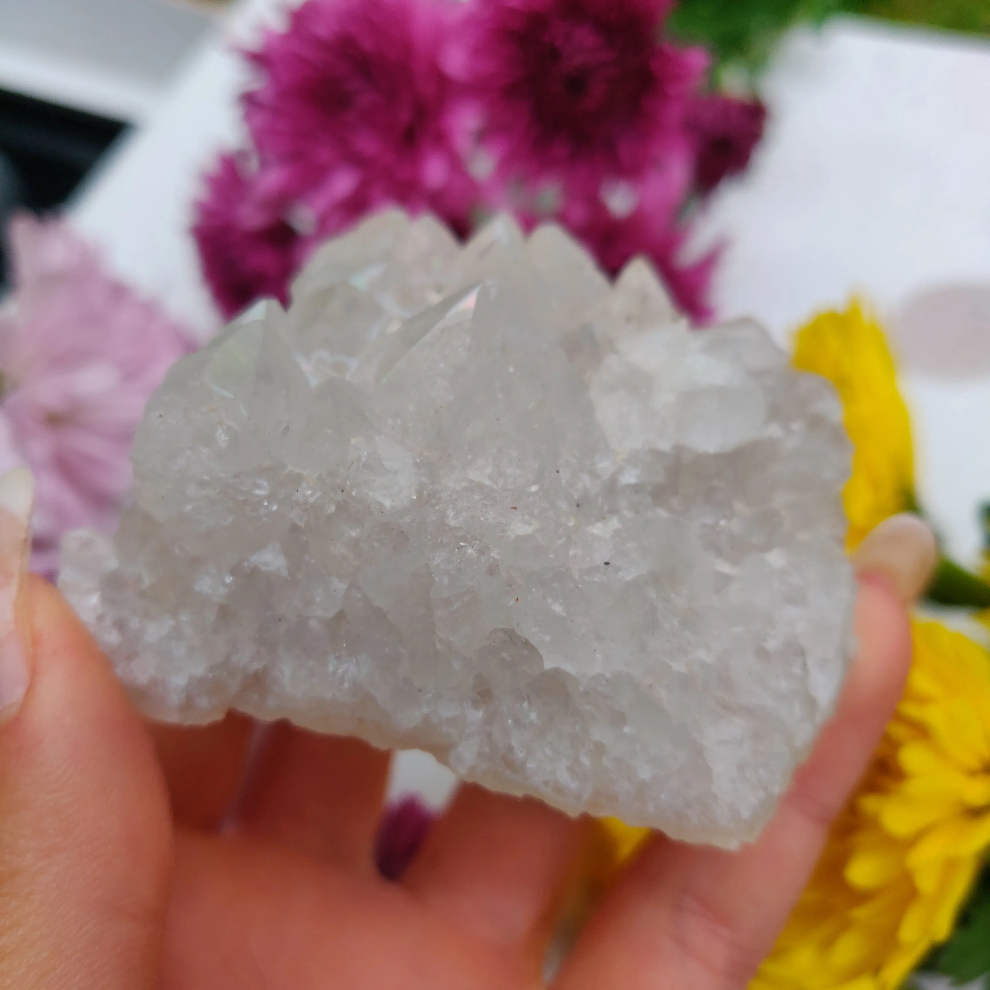 Anandalite Cluster, Natural Aurora Quartz Cluster (#3)