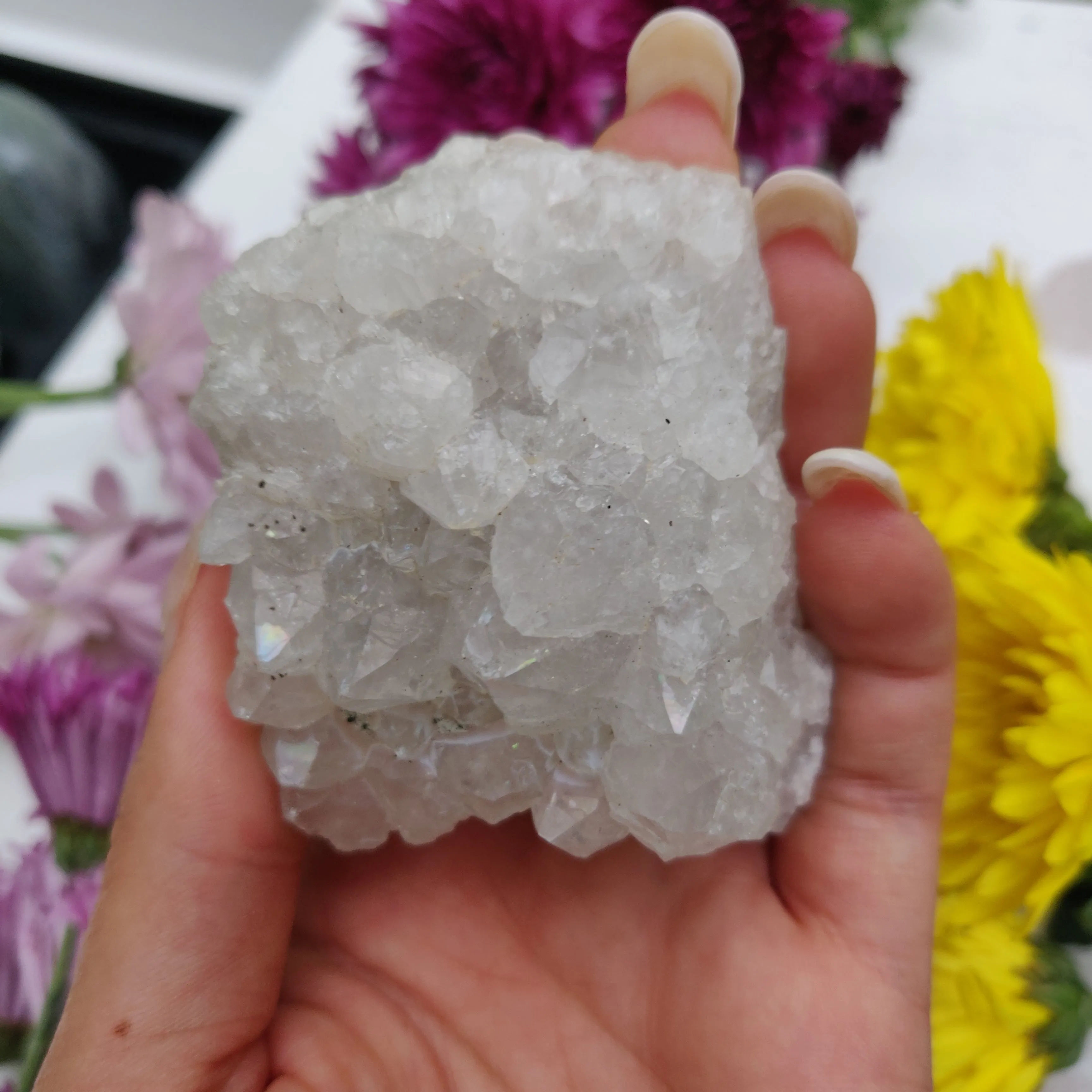 Anandalite Cluster, Natural Aurora Quartz Cluster (#3)