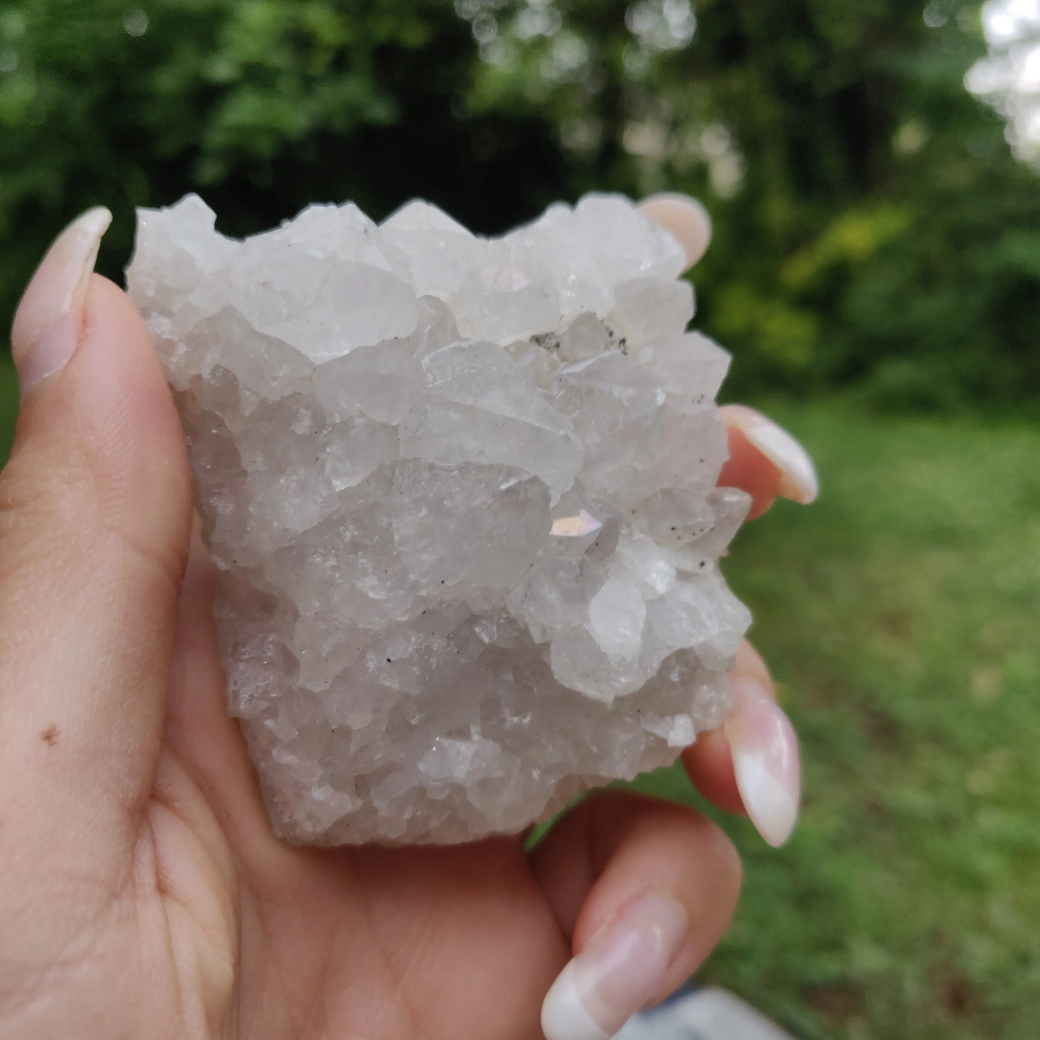 Anandalite Cluster, Natural Aurora Quartz Cluster (#3)