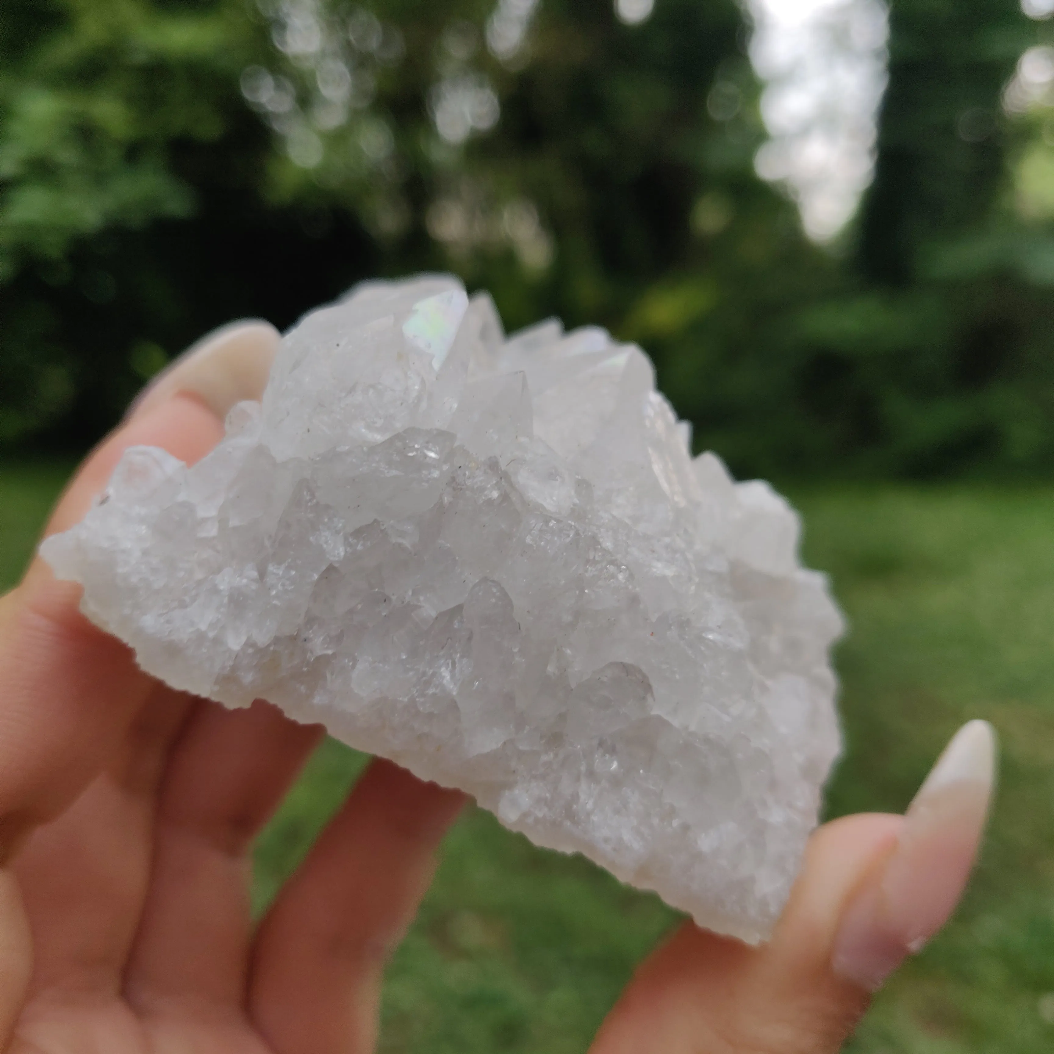 Anandalite Cluster, Natural Aurora Quartz Cluster (#3)