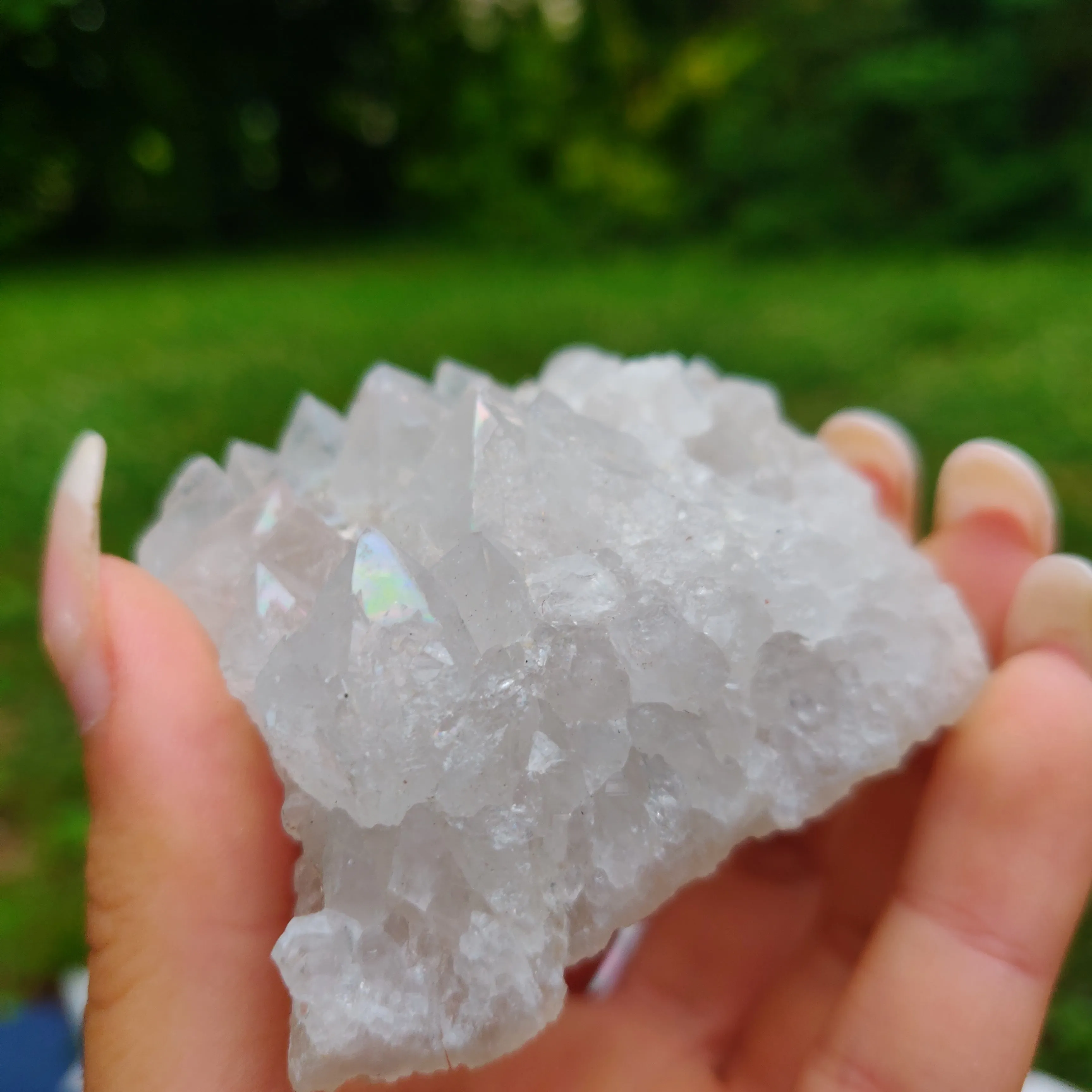 Anandalite Cluster, Natural Aurora Quartz Cluster (#3)