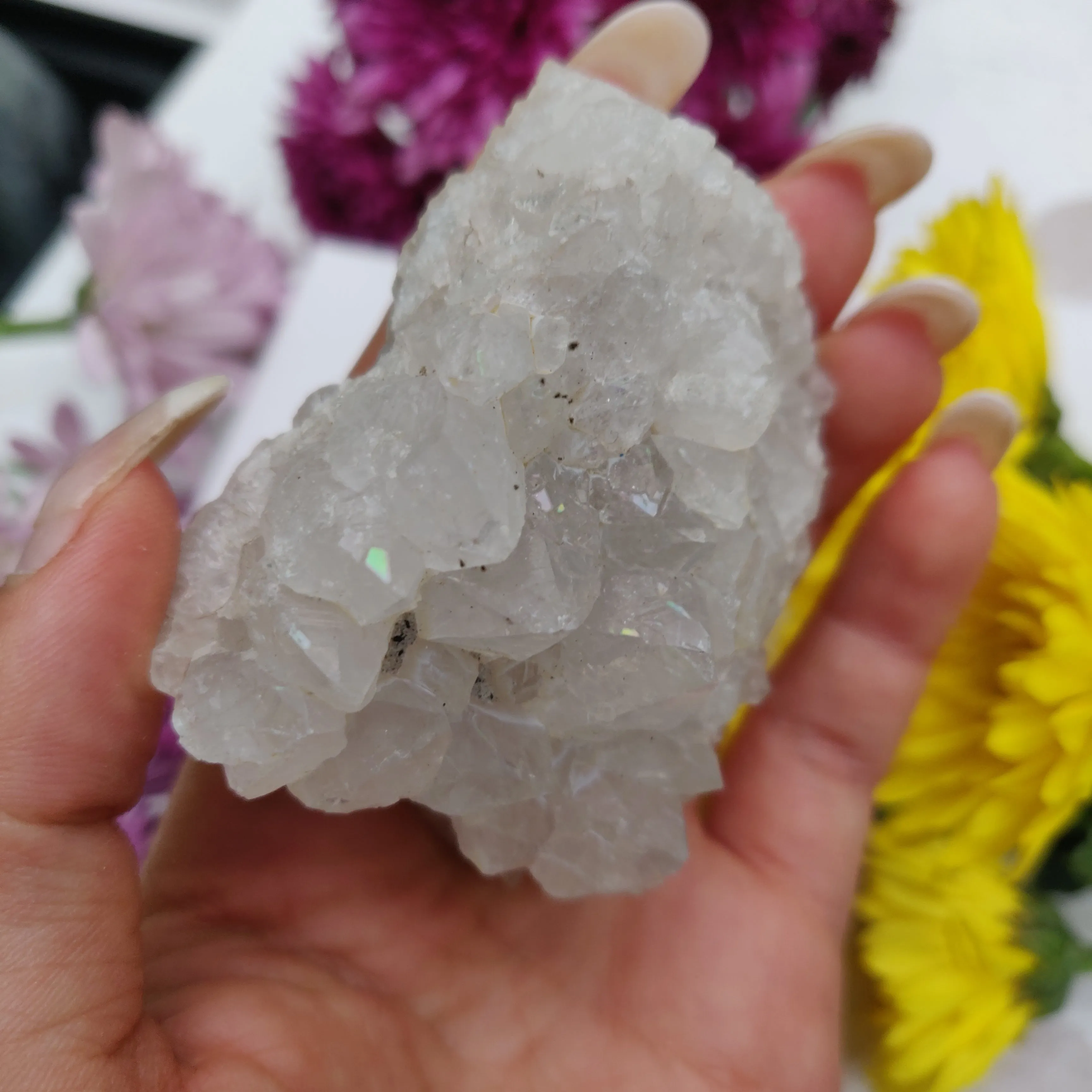 Anandalite Cluster, Natural Aurora Quartz Cluster (#3)