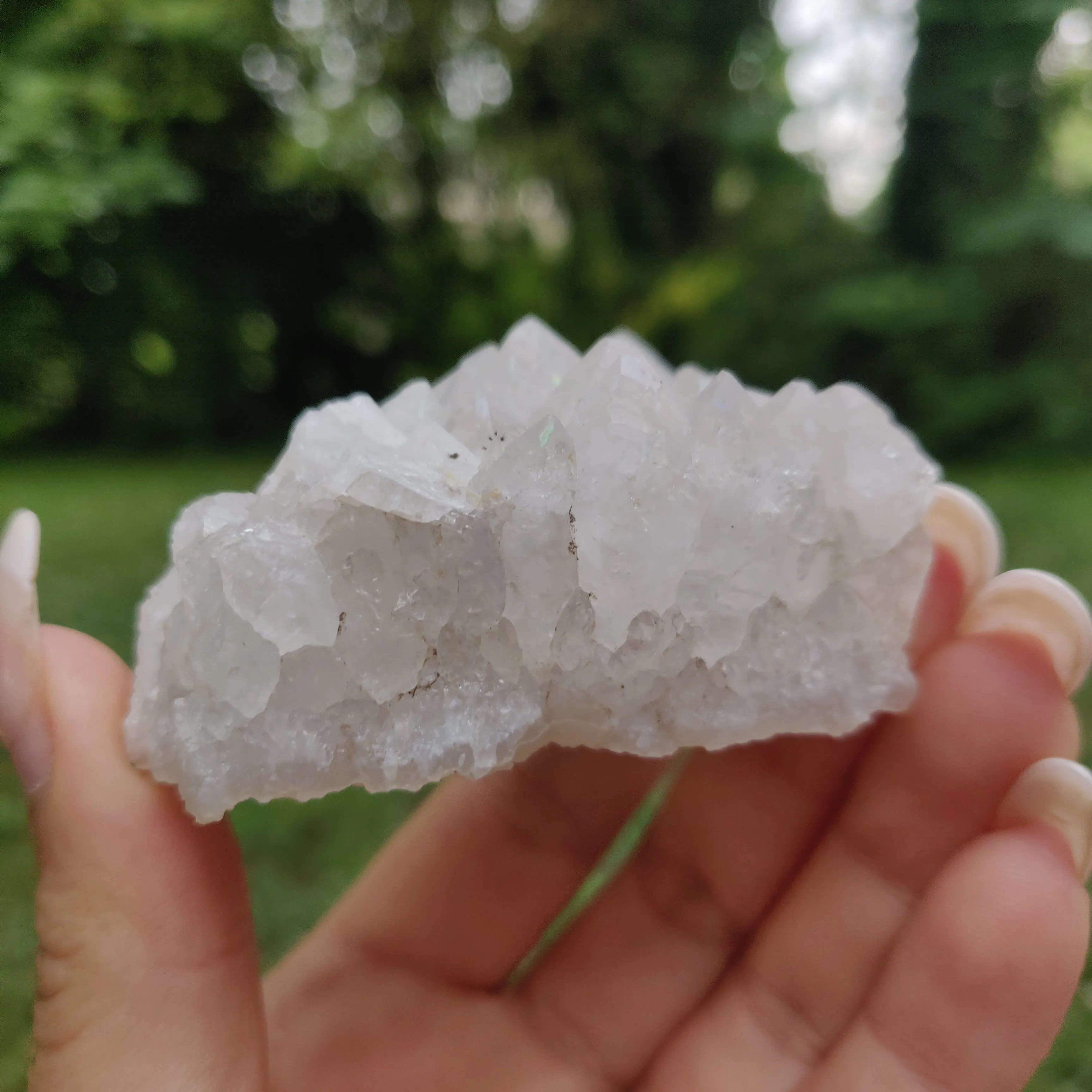Anandalite Cluster, Natural Aurora Quartz Cluster (#3)