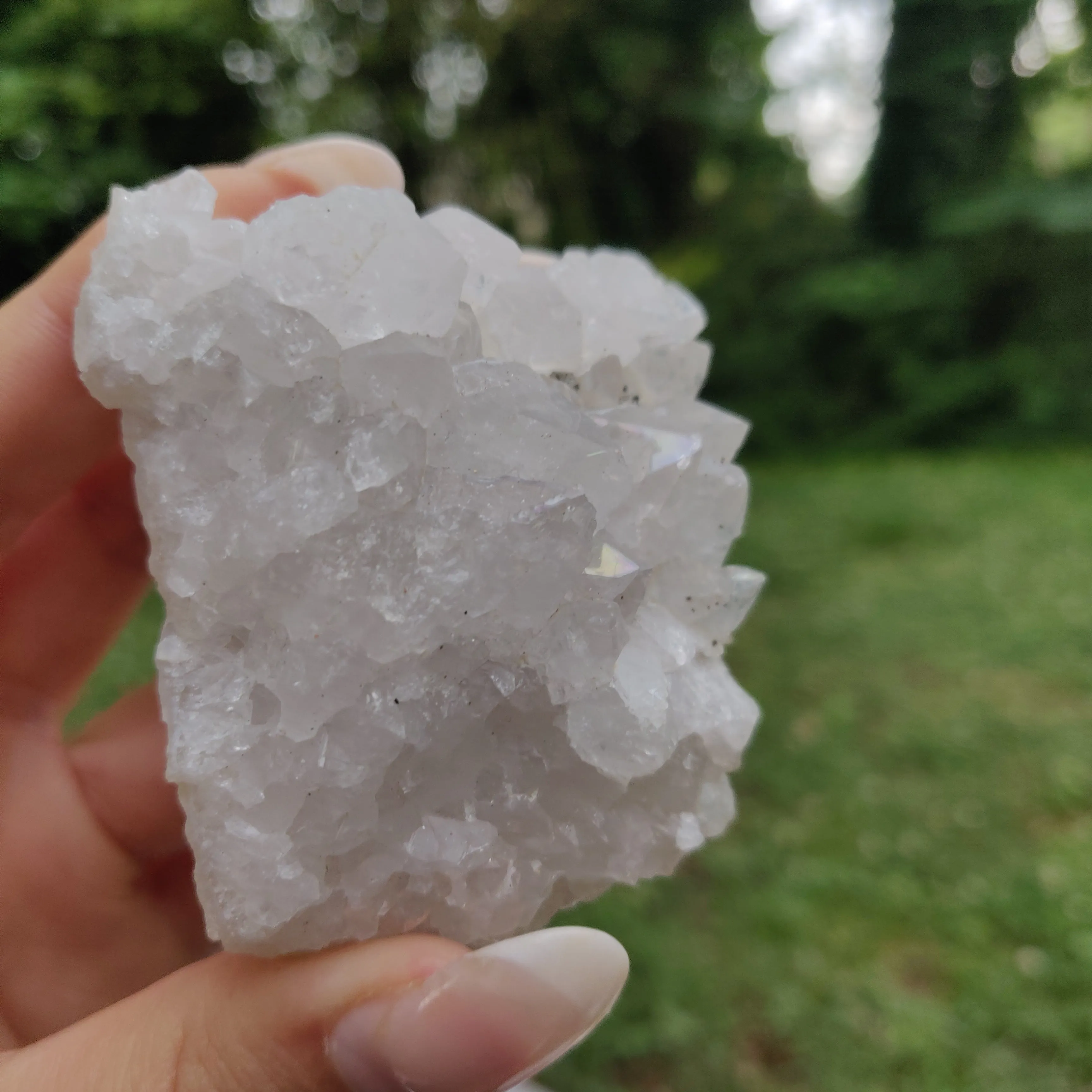 Anandalite Cluster, Natural Aurora Quartz Cluster (#3)