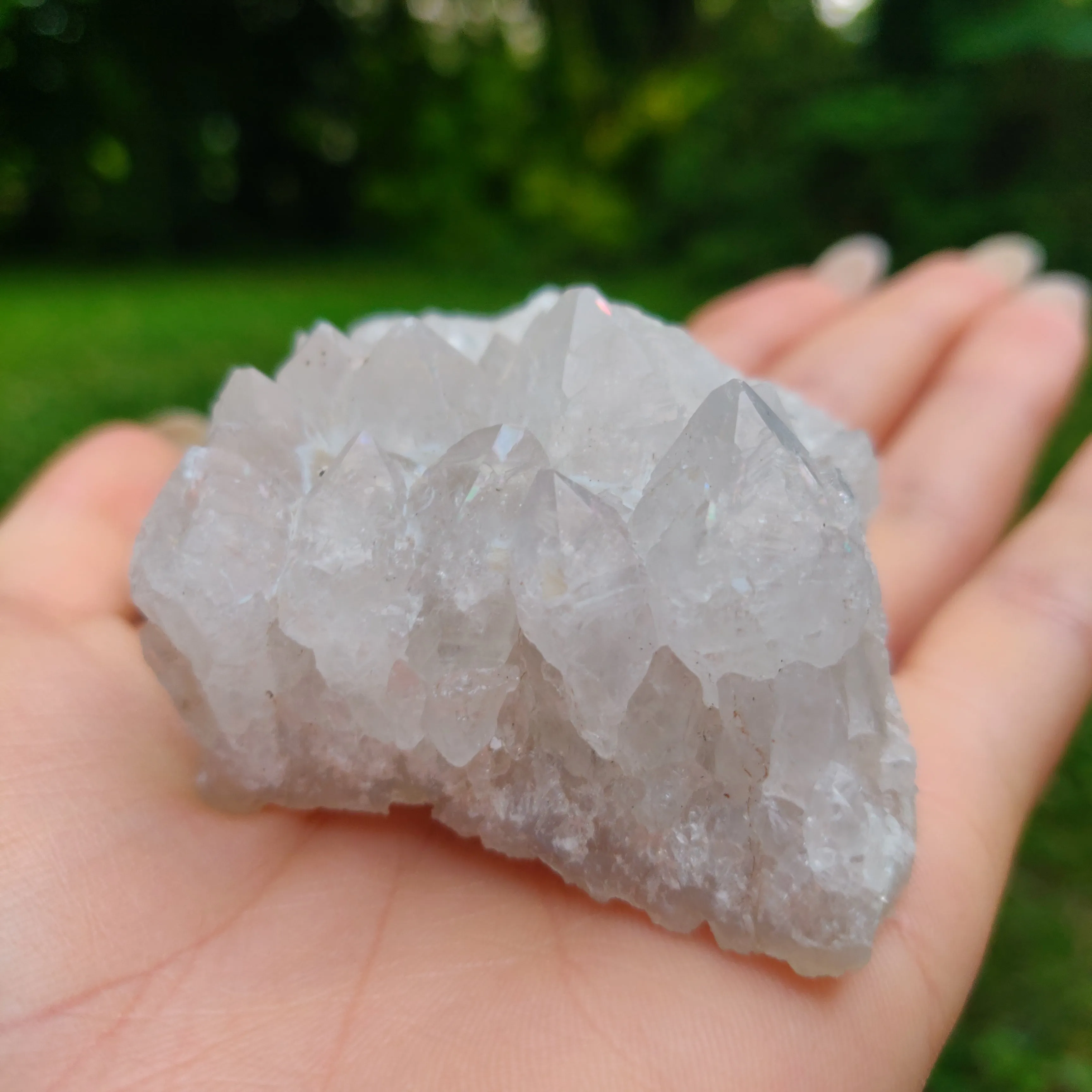 Anandalite Cluster, Natural Aurora Quartz Cluster (#3)