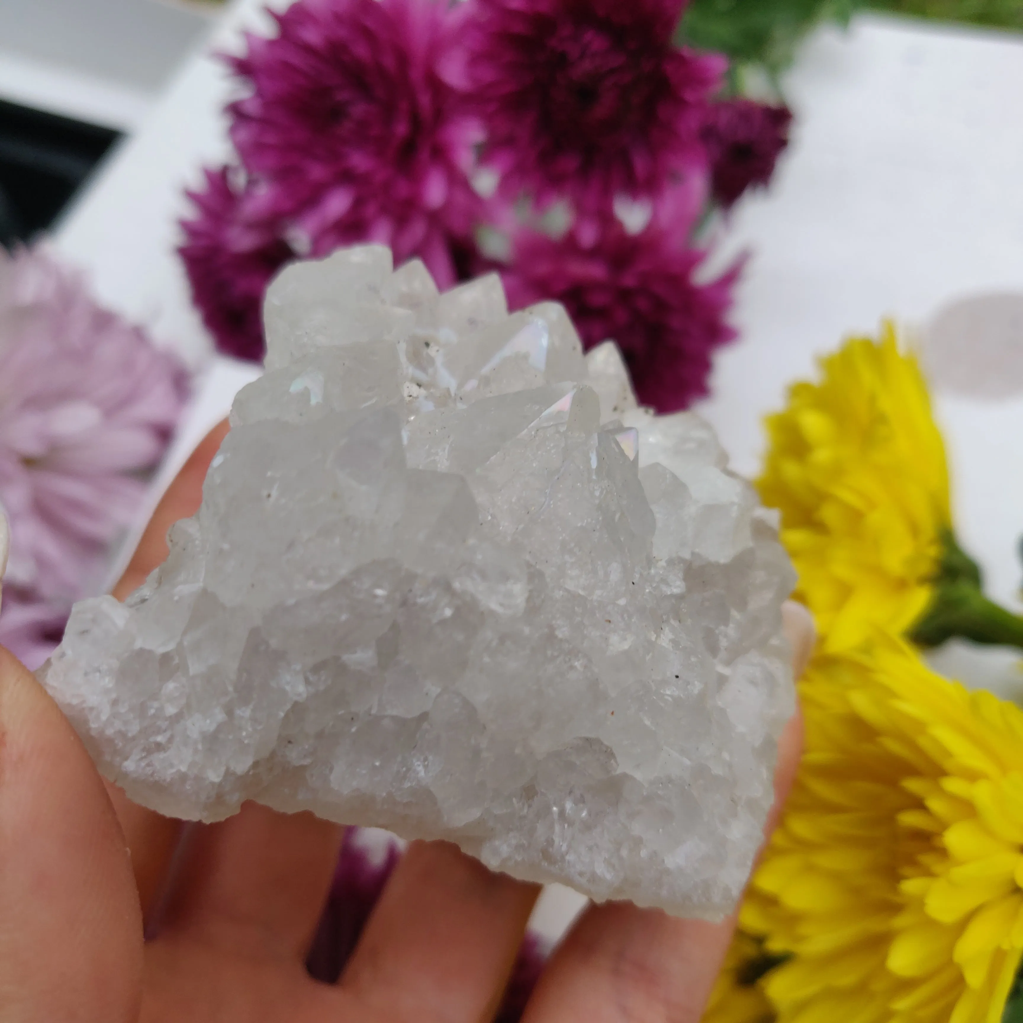 Anandalite Cluster, Natural Aurora Quartz Cluster (#3)