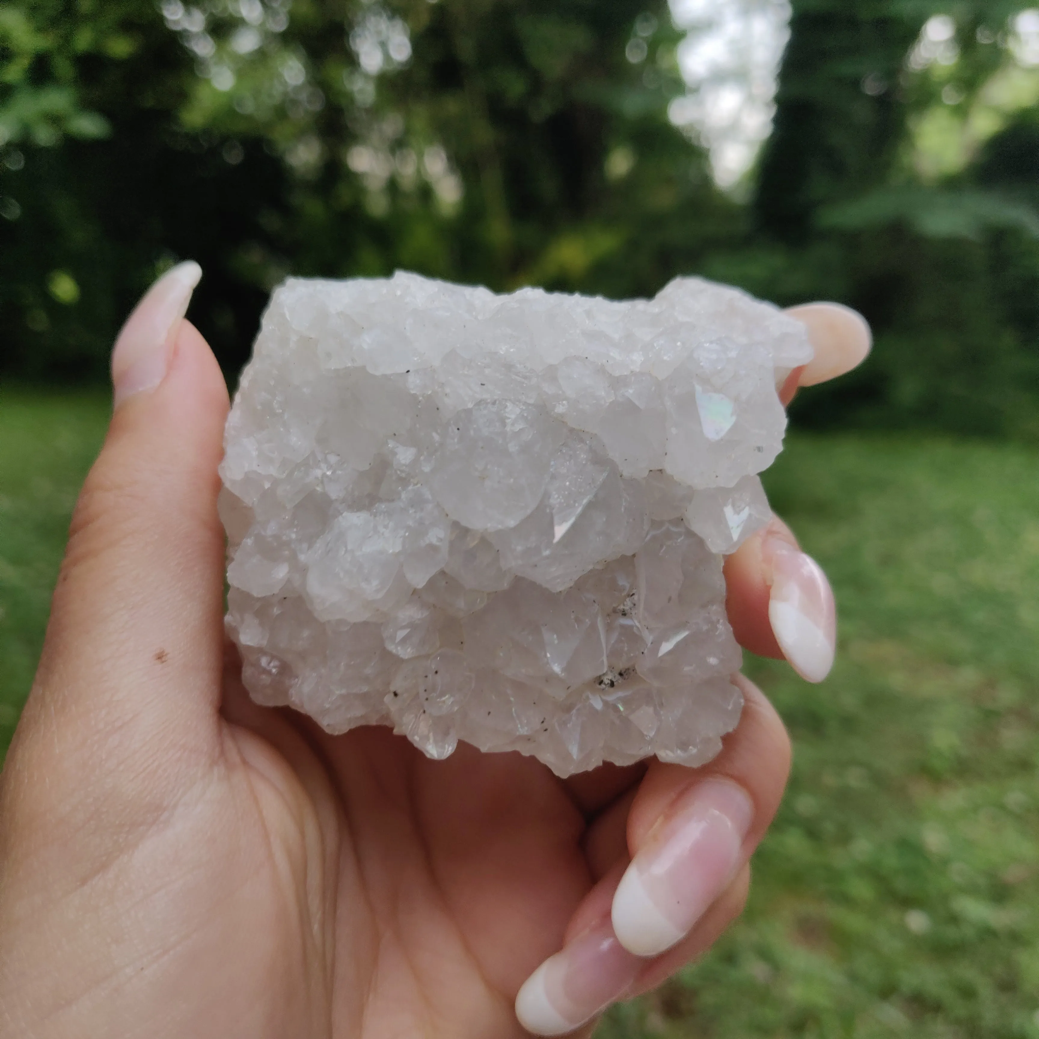 Anandalite Cluster, Natural Aurora Quartz Cluster (#3)