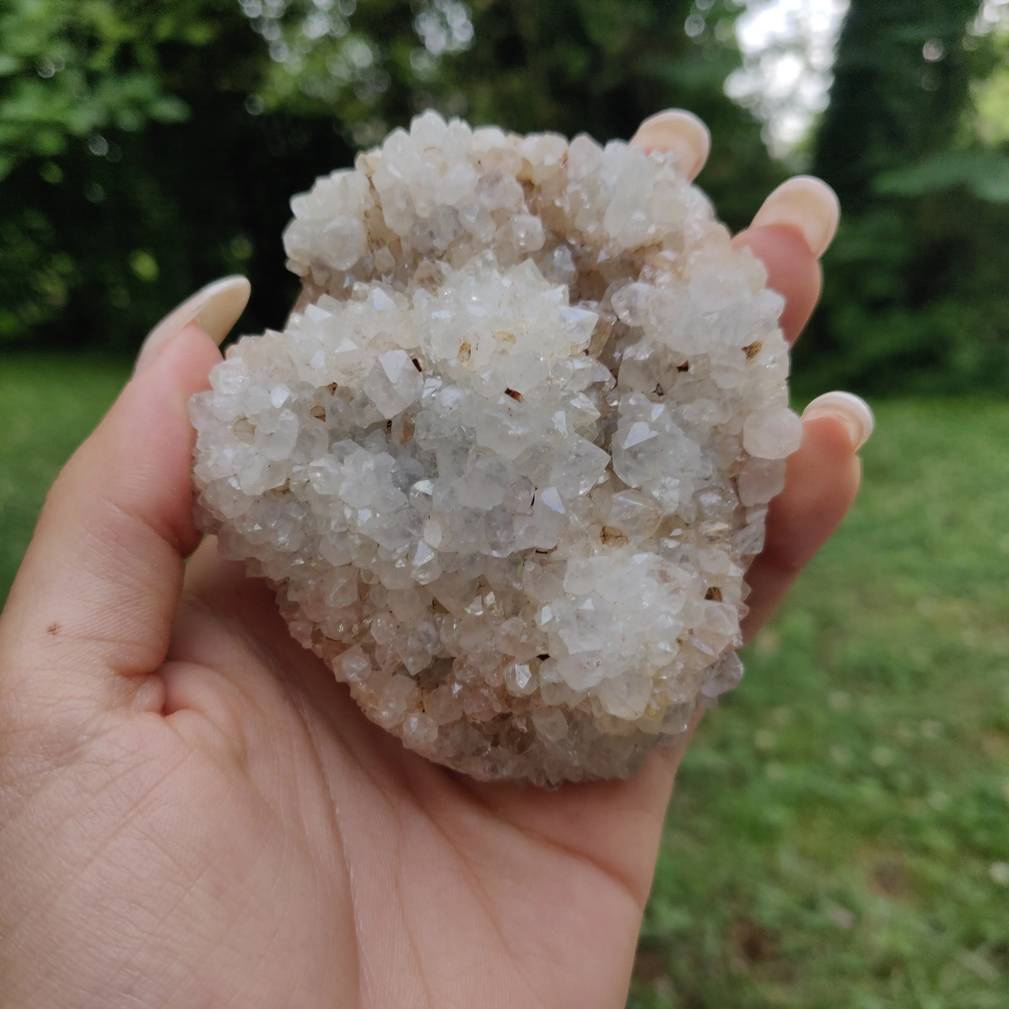 Anandalite Cluster, Natural Aurora Quartz Cluster (#6)