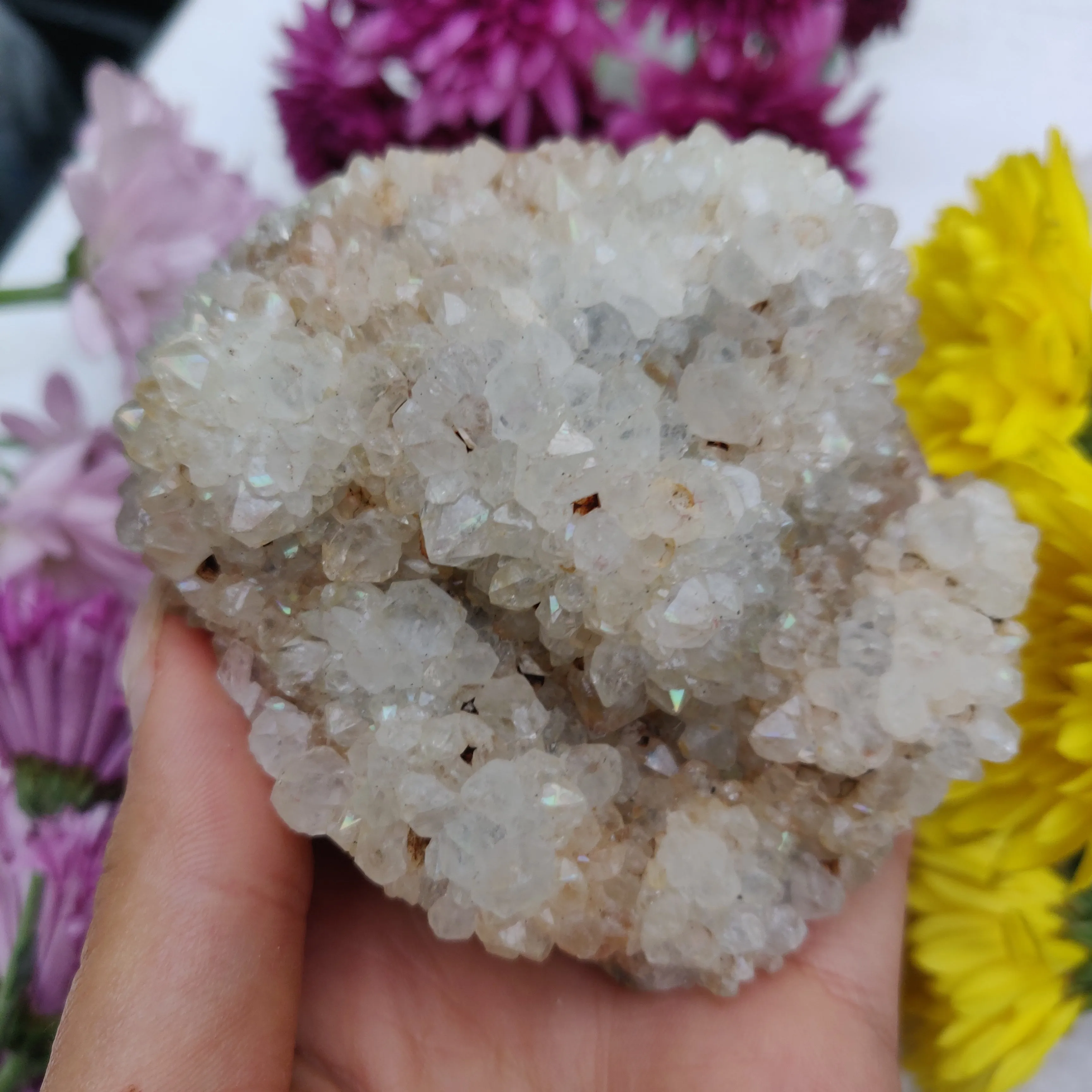 Anandalite Cluster, Natural Aurora Quartz Cluster (#6)