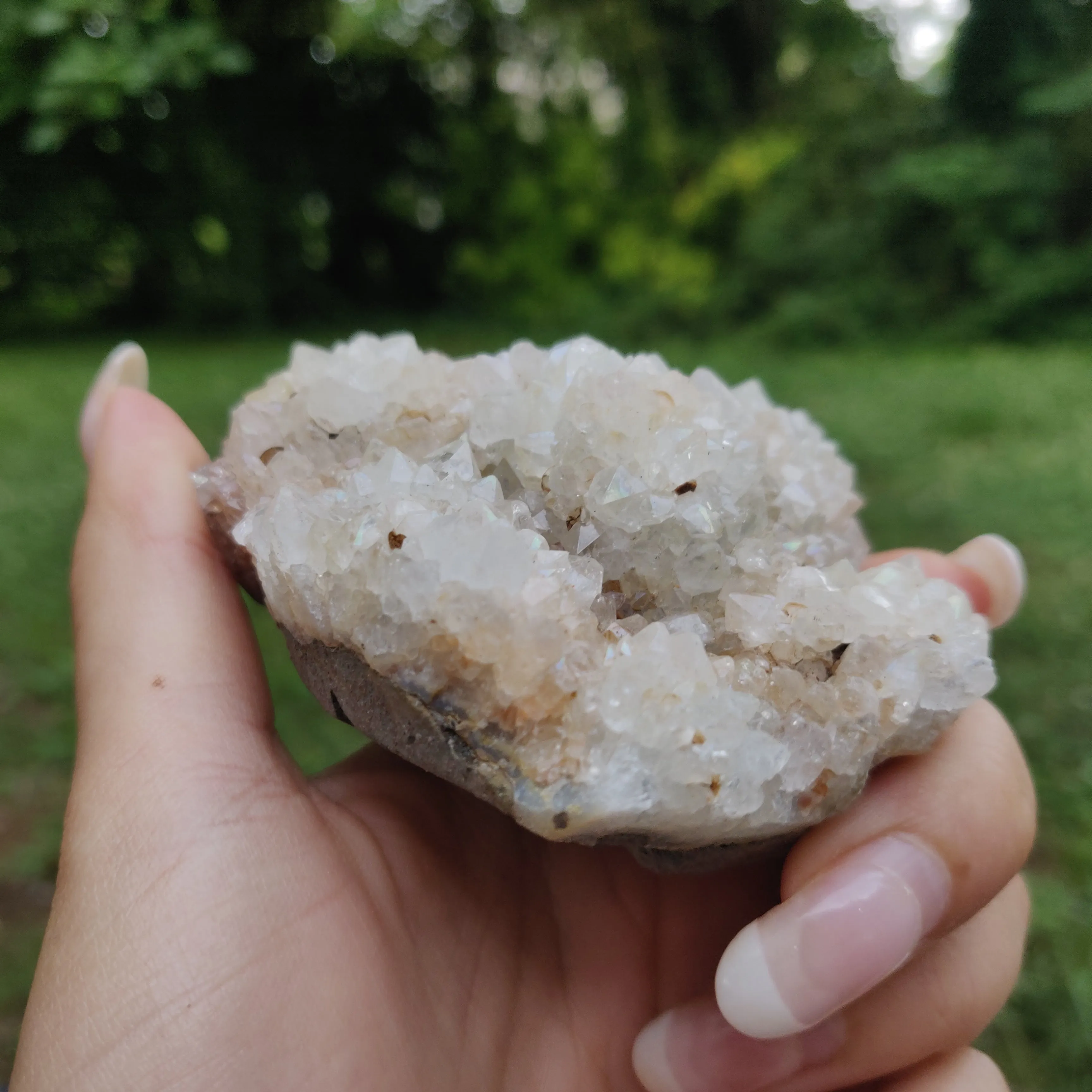 Anandalite Cluster, Natural Aurora Quartz Cluster (#6)