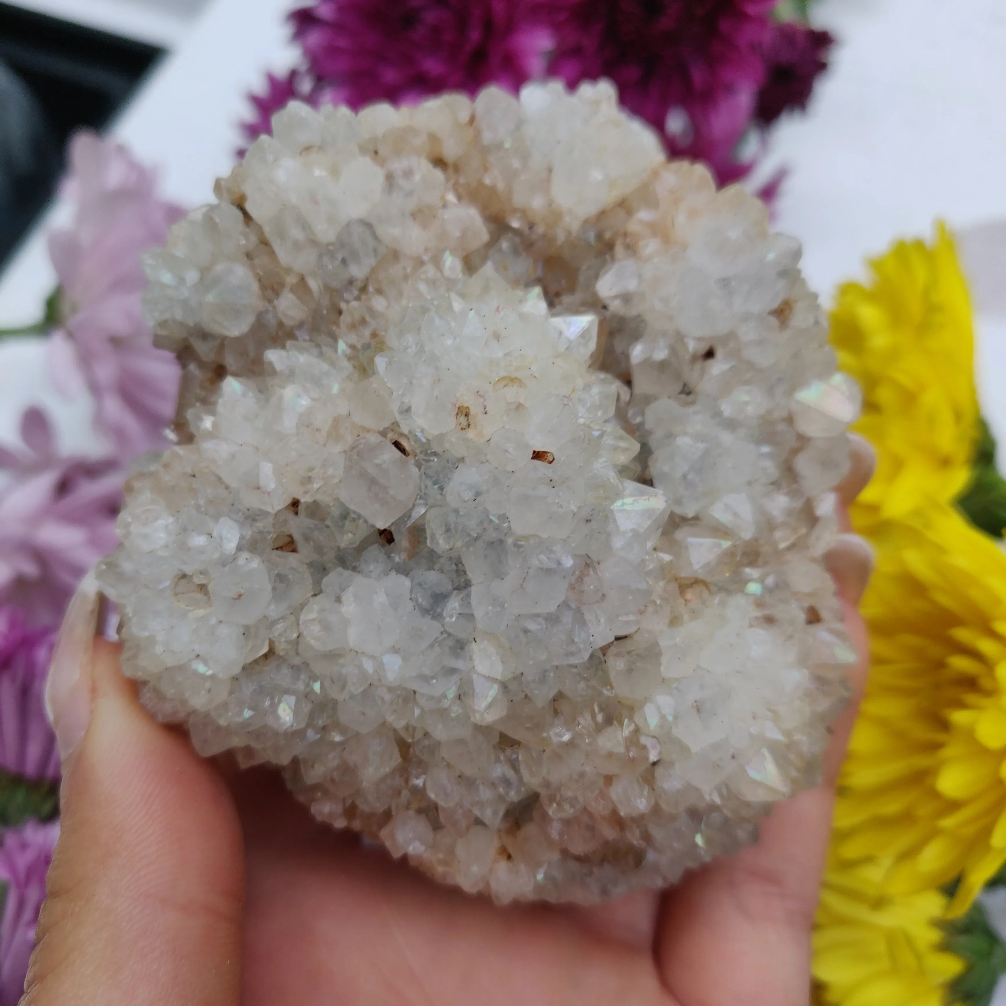 Anandalite Cluster, Natural Aurora Quartz Cluster (#6)