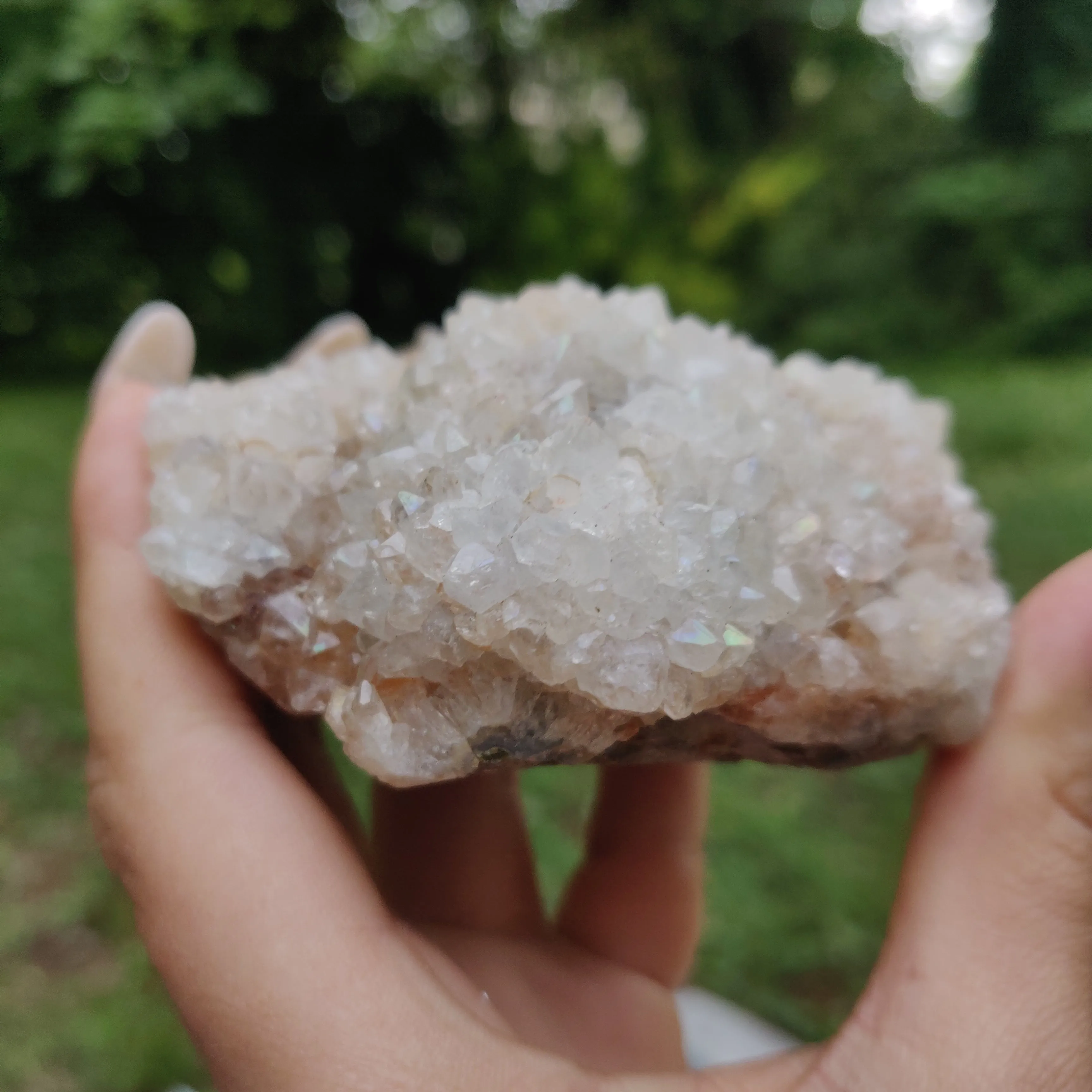 Anandalite Cluster, Natural Aurora Quartz Cluster (#6)
