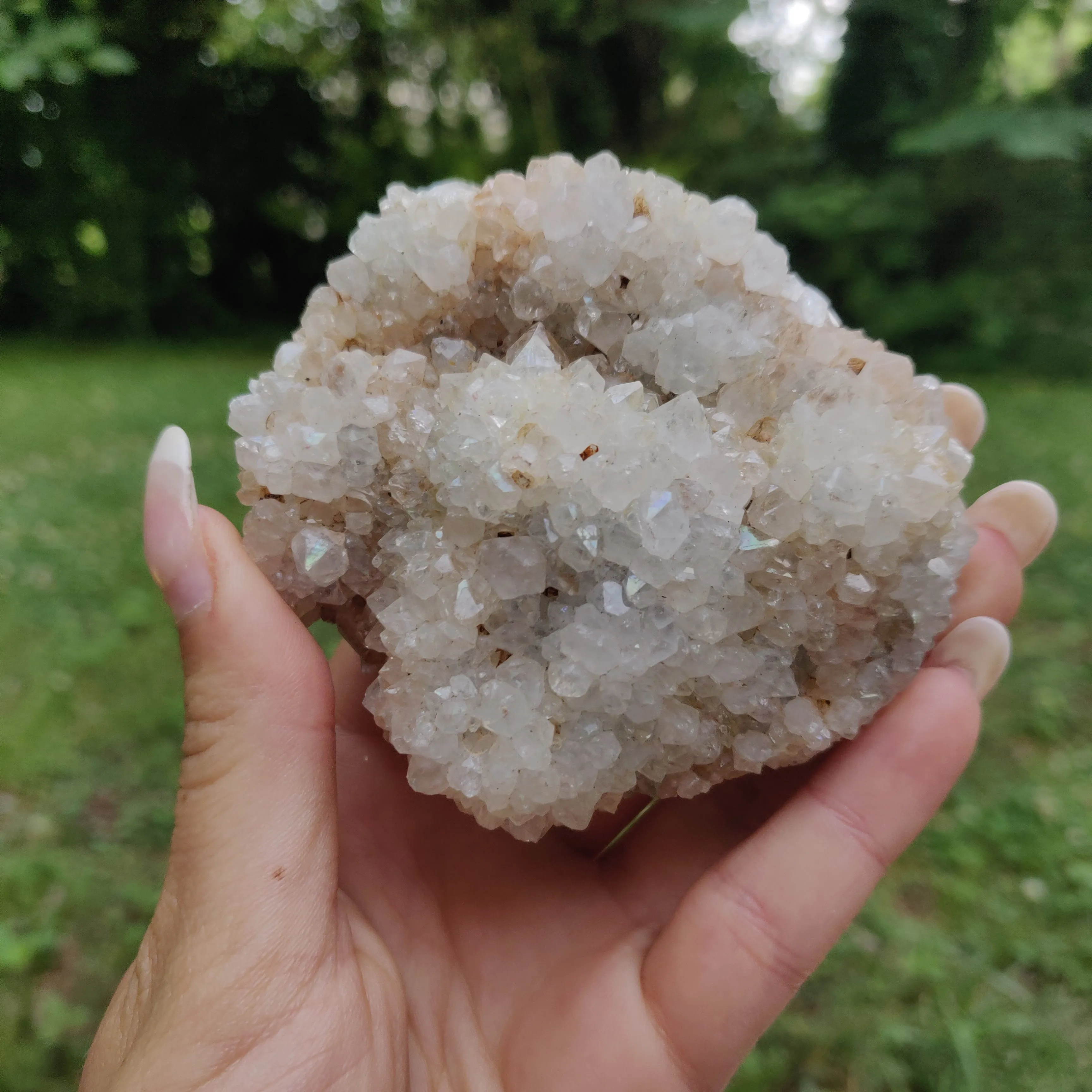 Anandalite Cluster, Natural Aurora Quartz Cluster (#6)