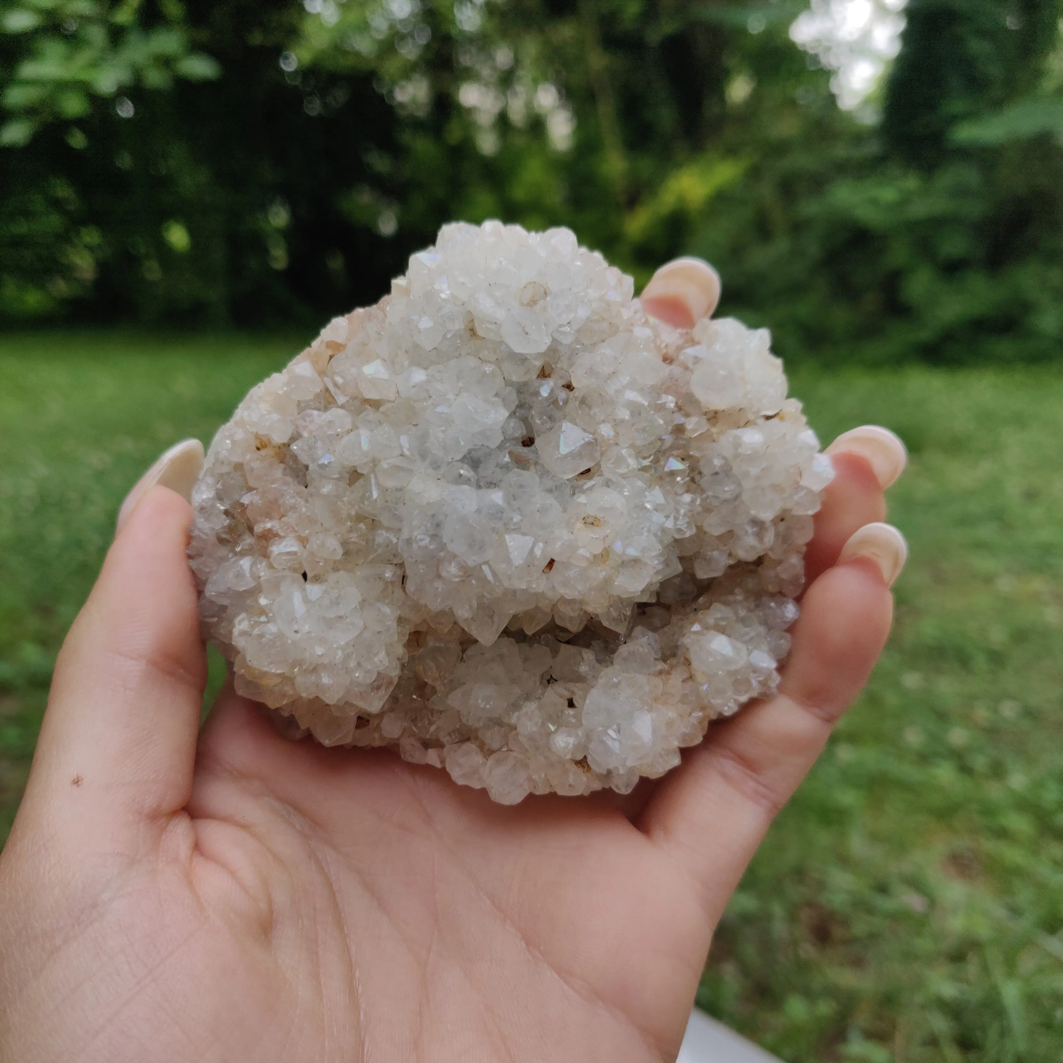 Anandalite Cluster, Natural Aurora Quartz Cluster (#6)
