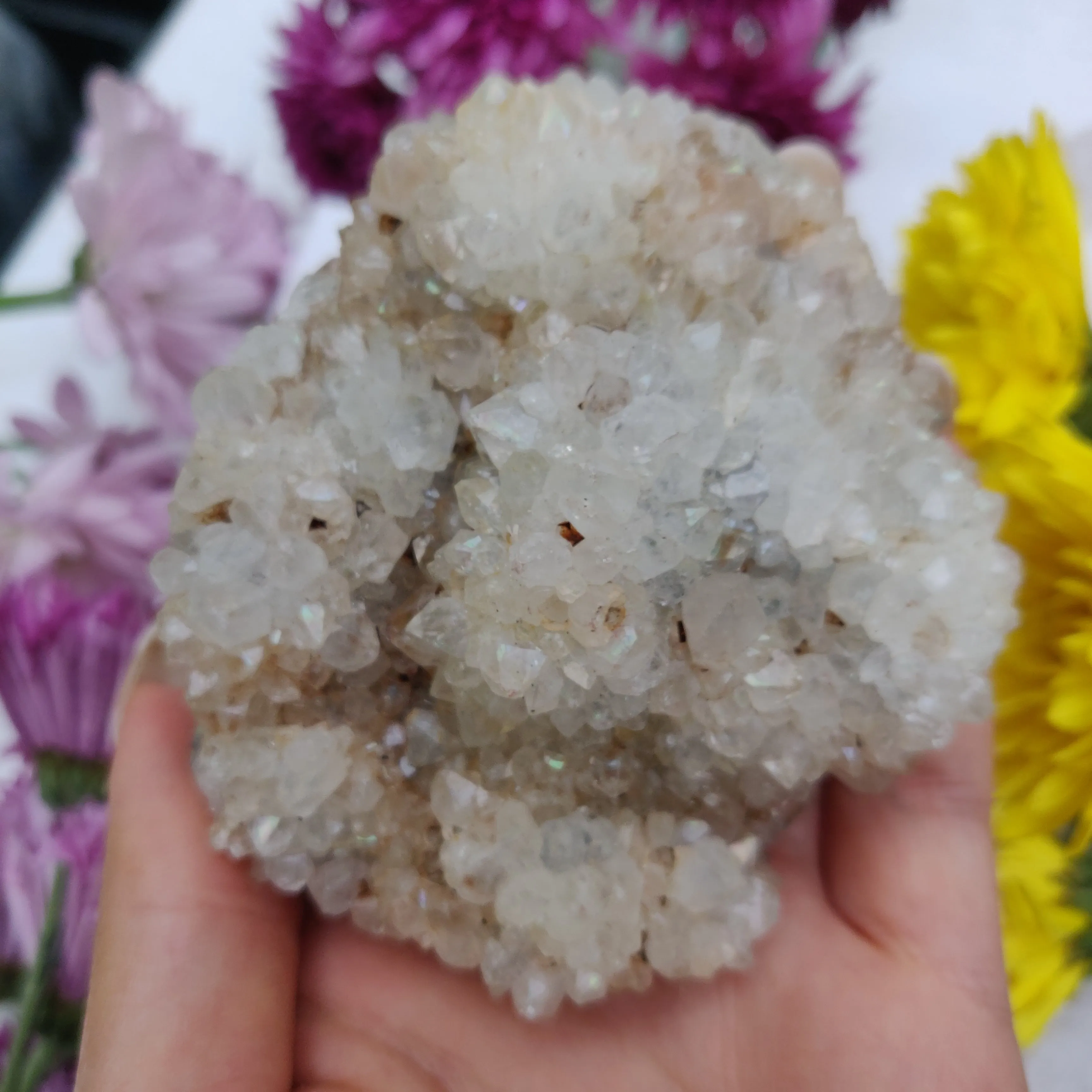 Anandalite Cluster, Natural Aurora Quartz Cluster (#6)