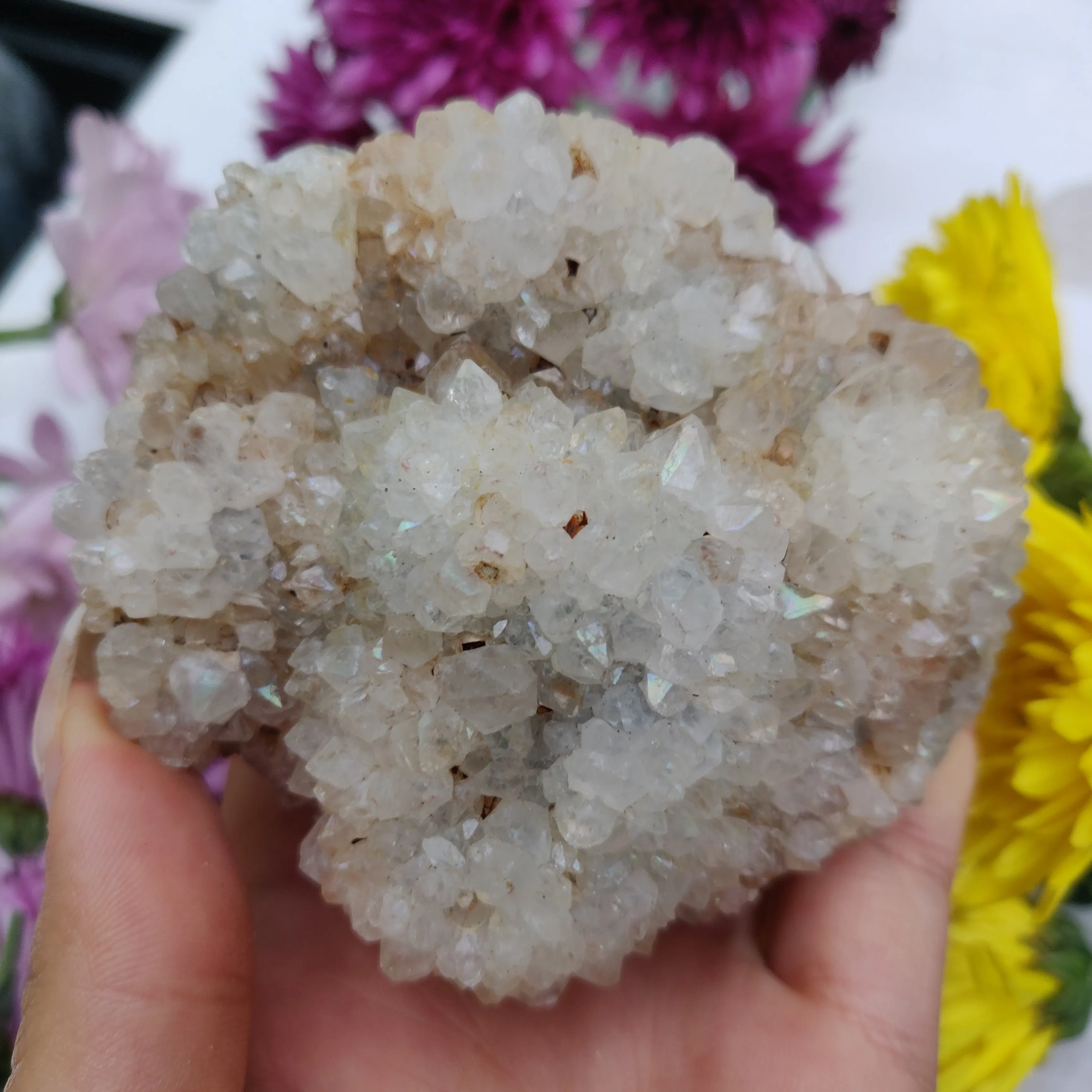 Anandalite Cluster, Natural Aurora Quartz Cluster (#6)