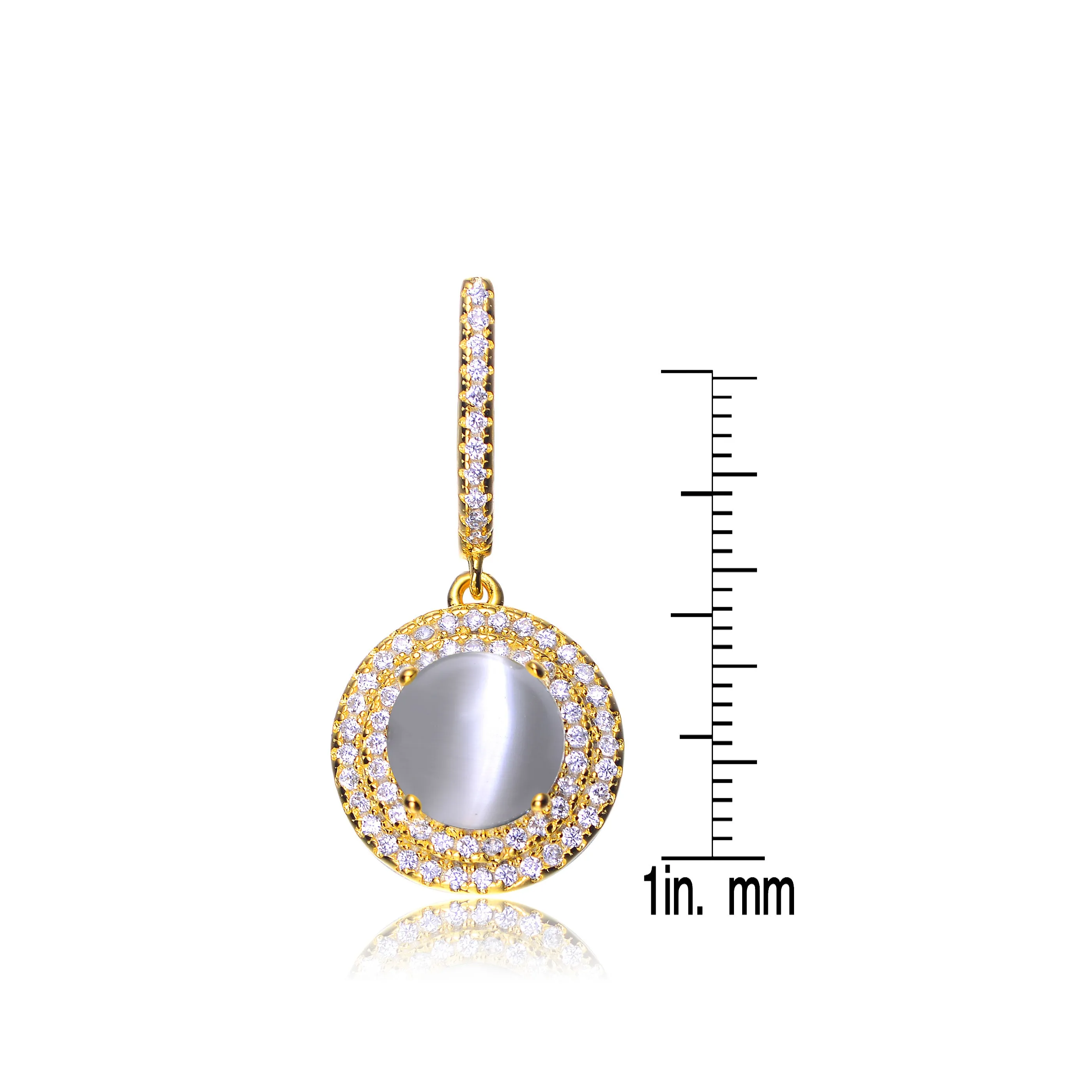Aubrey Gold Plated White Opal Round Earrings