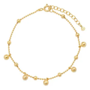 Ball Chain Bracelet with Gold Ball Charms