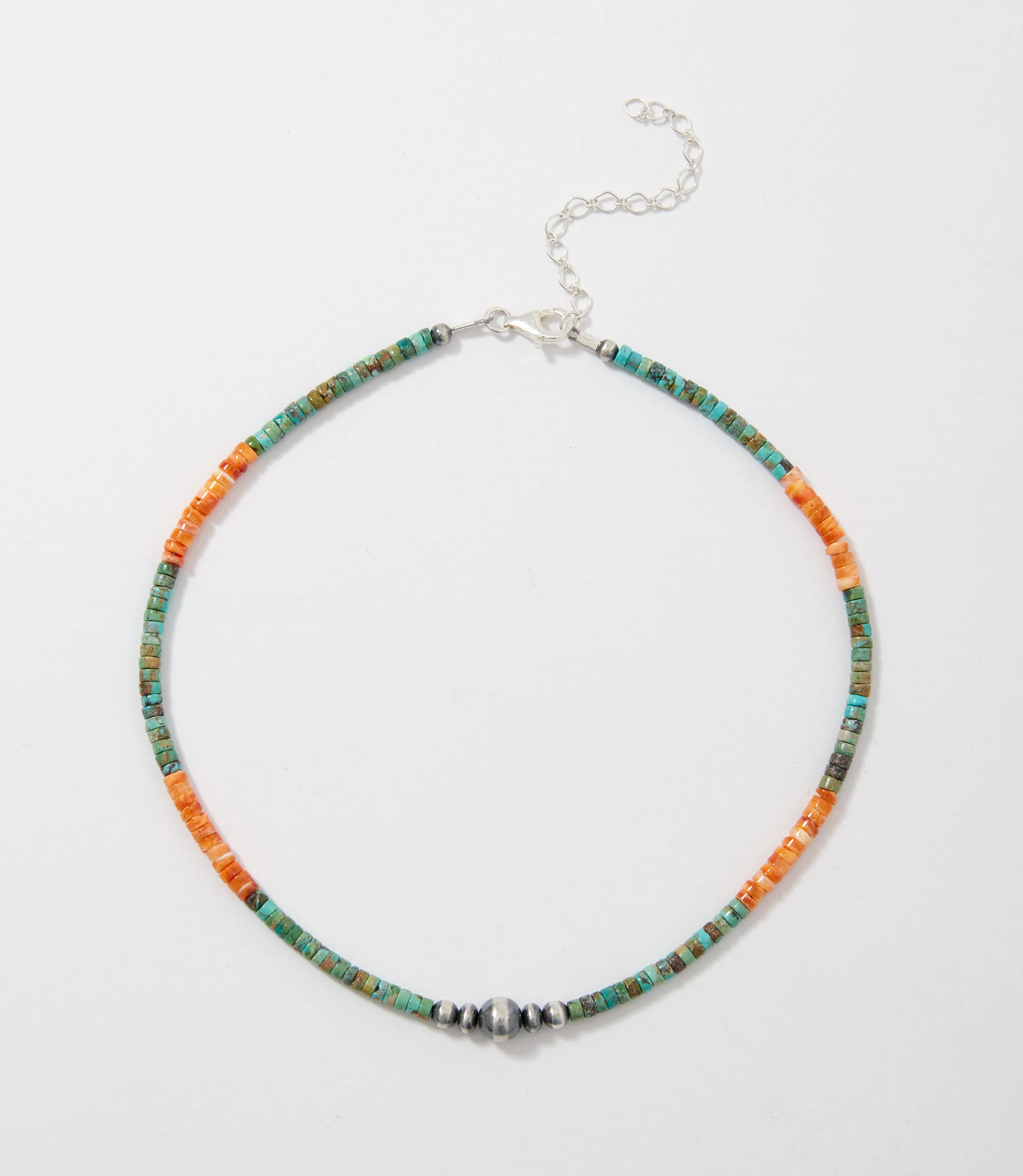 Beaded Turquoise & Spiny Oyster Necklace