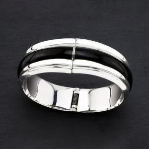Black Onyx Hinged Bangle