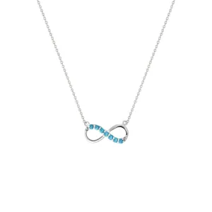 Blue Topaz Infinity Necklace in Silver